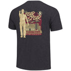 Image One Men's Bobby Bowden Fear the Spear Design Soft Washed Short Sleeve T-shirt - Charcoal