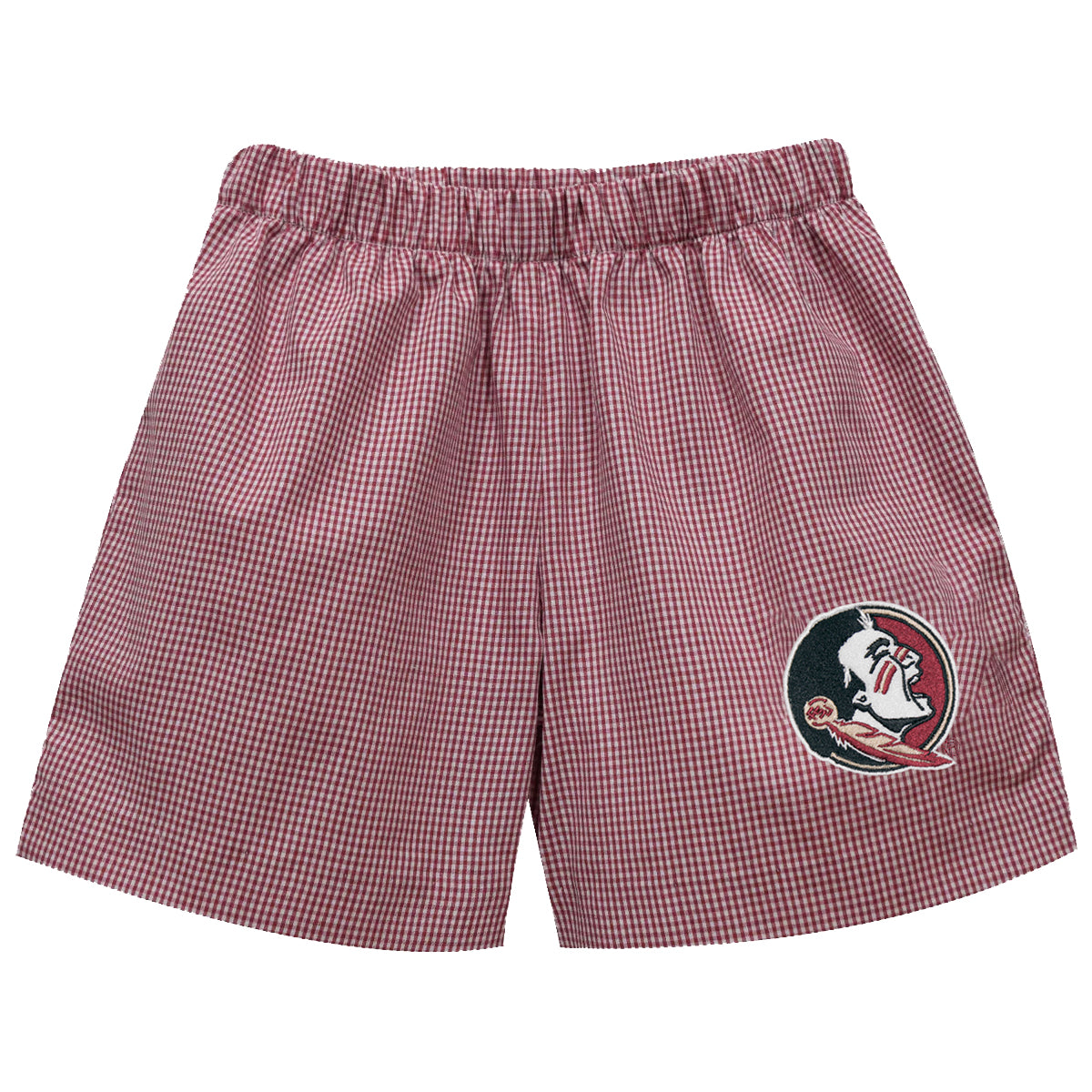 Vive La Fete Infant/Toddler Boys Seminole Logo Mini Check Short - Garnet/White