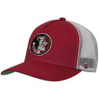 Homefield Vault Seminole Logo Adjustable Flat Bill Snapback Trucker Cap - Crimson/White