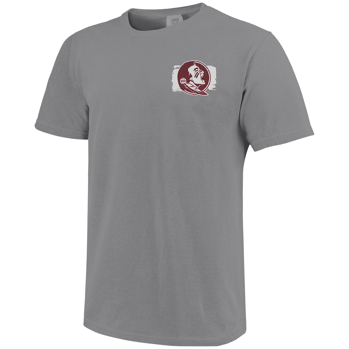 Image One Comfort Colors Adult/Unisex Florida State Seminoles Osceola/Renegade Design Short Sleeve T-shirt - Grey