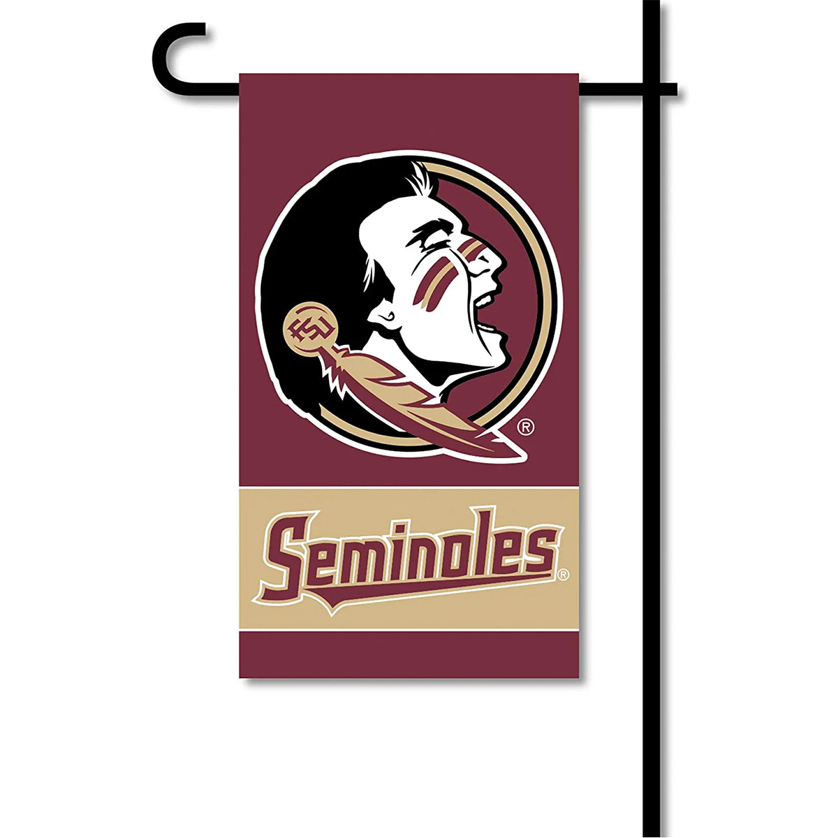 BSI Seminole Logo Seminoles 4" x 8" Mini 2-Sided Garden Flag - Garnet