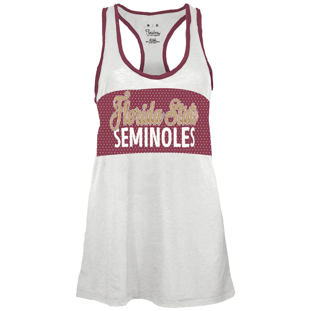 Pressbox Women's Florida State Seminoles Racerback Tank - White/Garnet