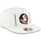 New Era Seminole Logo/Seminoles Flat Ball Snap Back - White