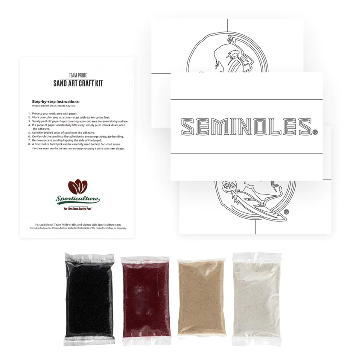 Sporticulture Seminole Logo Sand Art Craft Kit