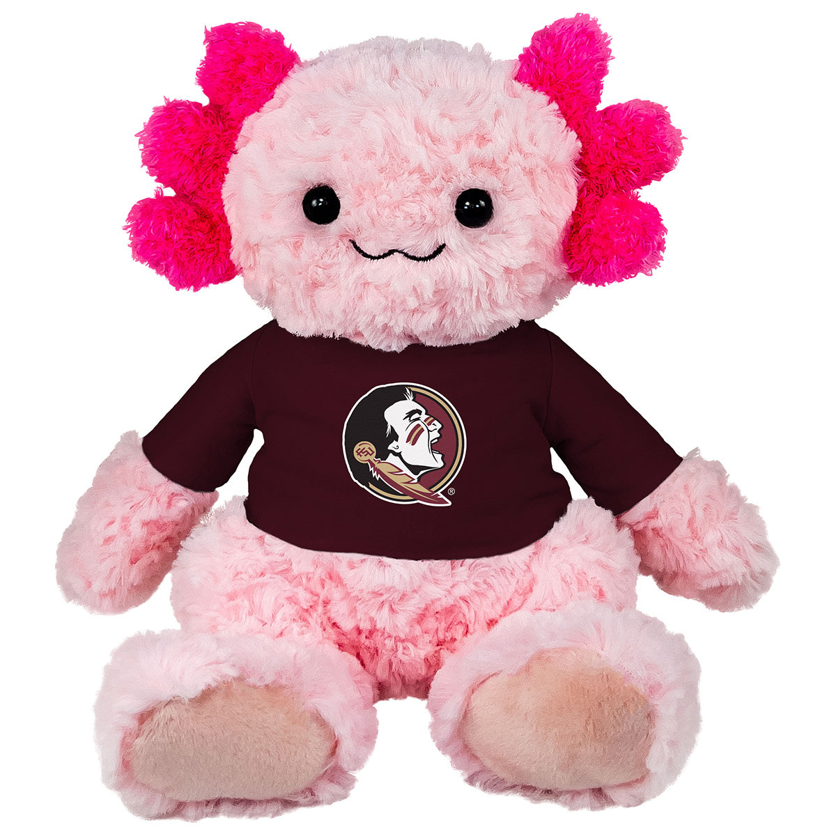 Mascot Factory Plush Axolotl with Seminole Head T-shirt