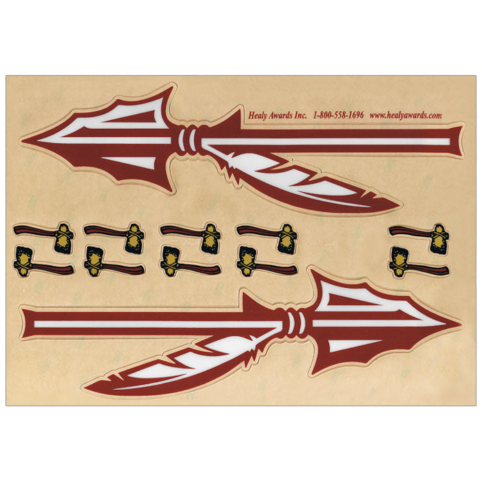 florida state football tomahawks helmet Healy Spear Football Helmet Decals with Tomahawks