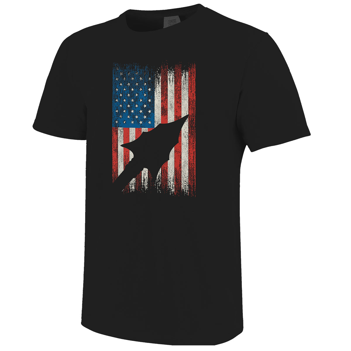 Image One Comfort Colors American Flag Arrowhead Design Short Sleeve T-shirt - Black