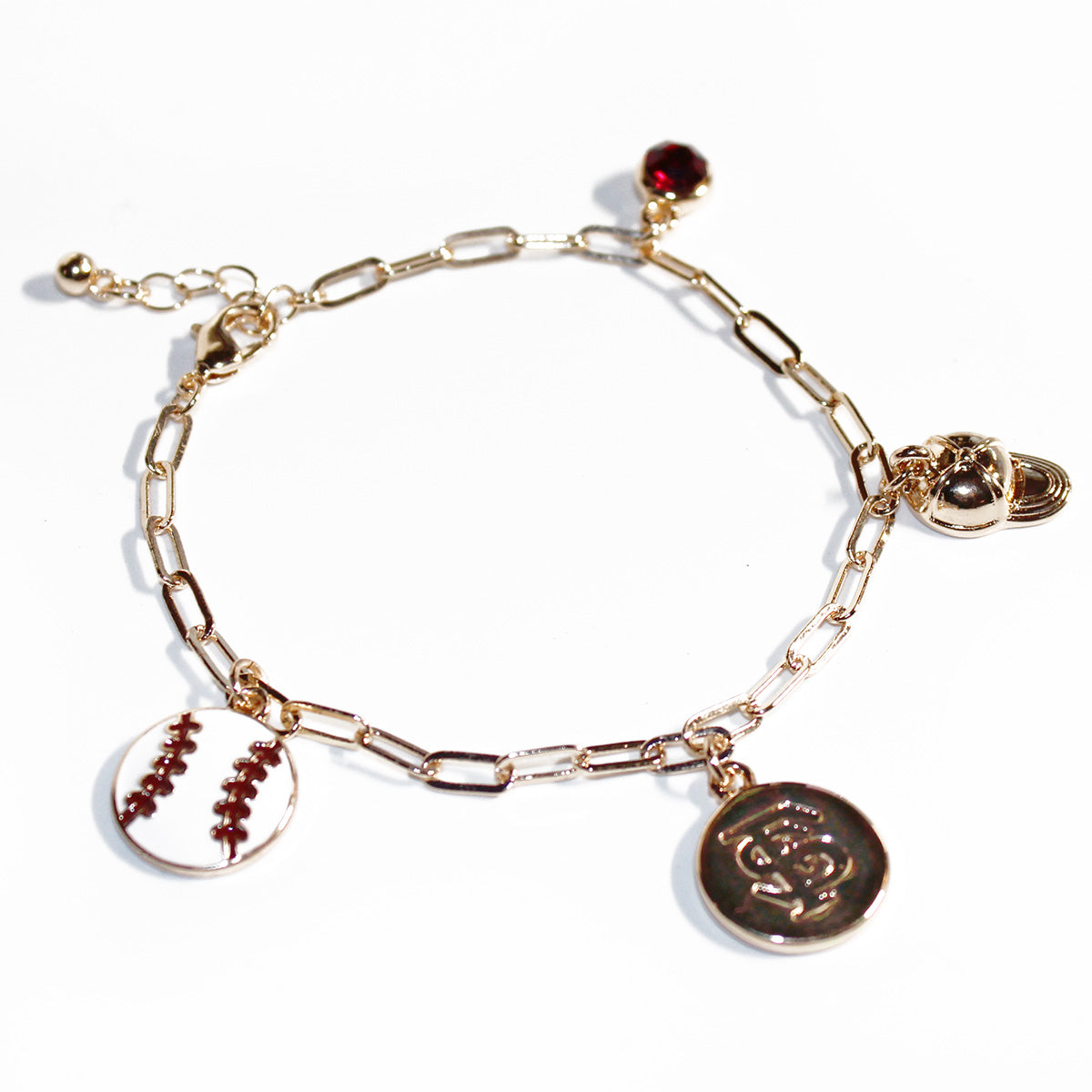 Emerson Street Interlocking FS Baseball Charm Bracelet