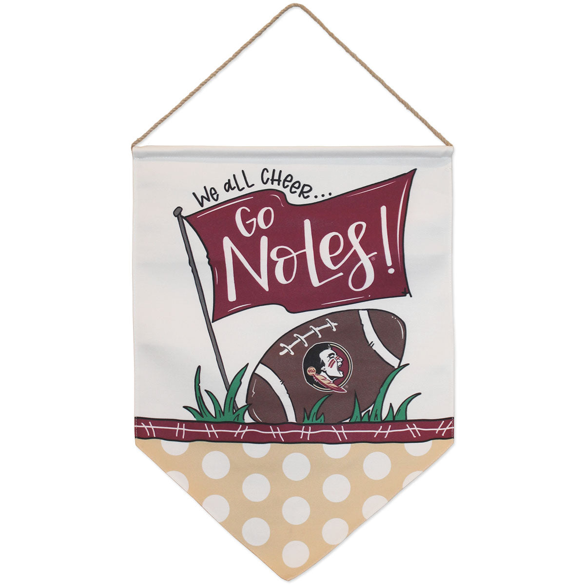 Magnolia Lane Go Noles Football Design 18 x 25 Hanging Canvas