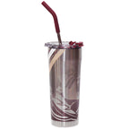 Gametime Sidekicks Seminole Logo/Stacked FSU Design 20oz Stainless Steel Insulated Straw Tumbler - Silver