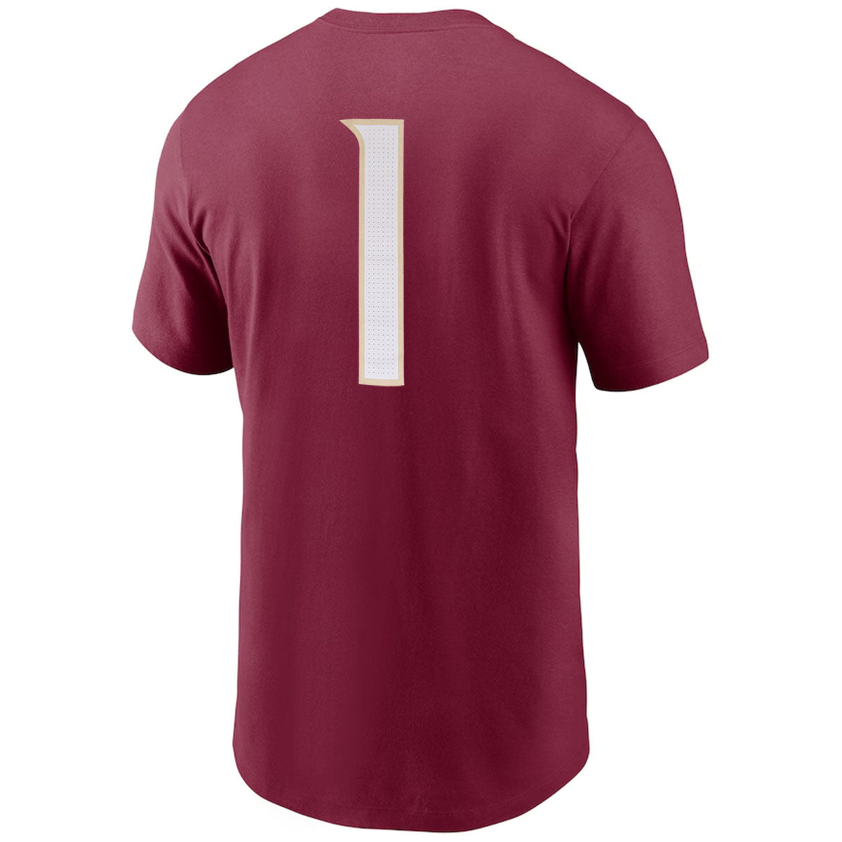 Nike Men's Seminole Logo #1 Short Sleeve Jersey T-shirt - Garnet