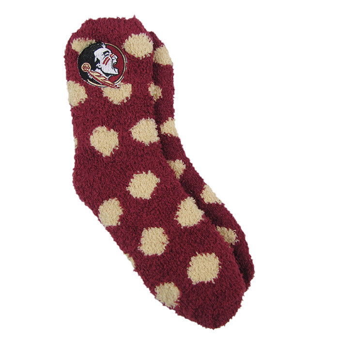 Women's Fuzzy Dot Sport Socks with Seminole Head