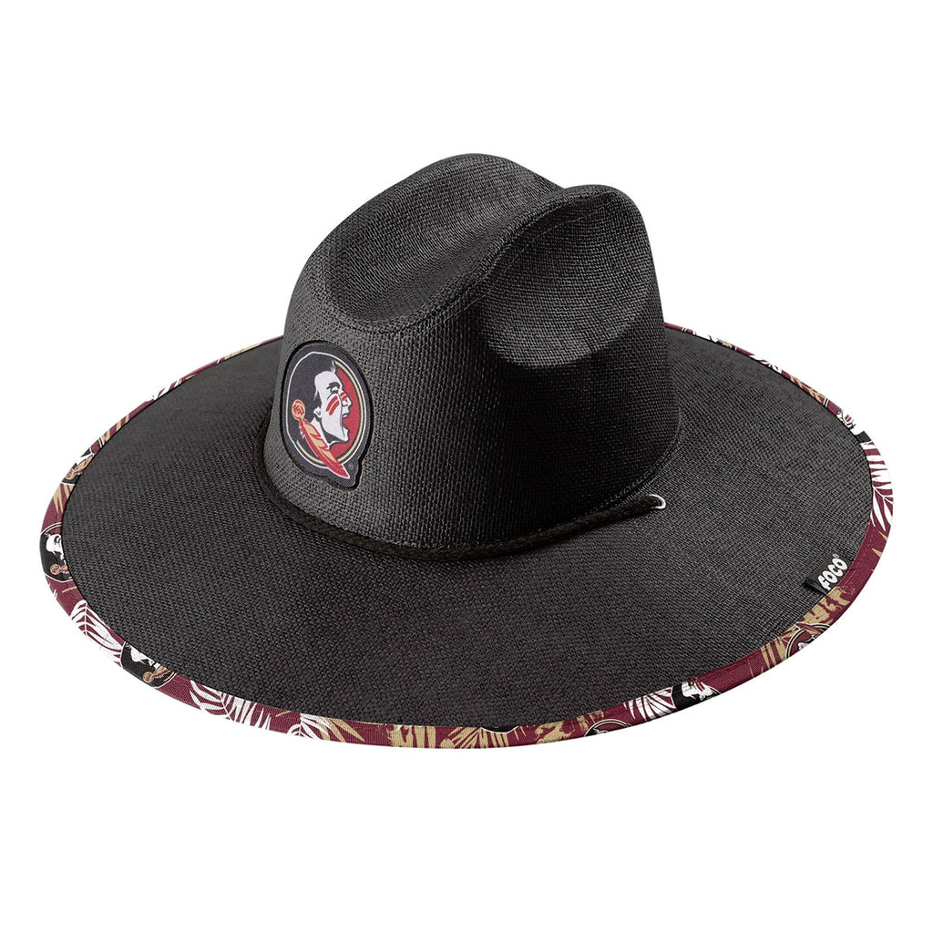 Forever Collectibles Seminole Logo Straw Hat - Black