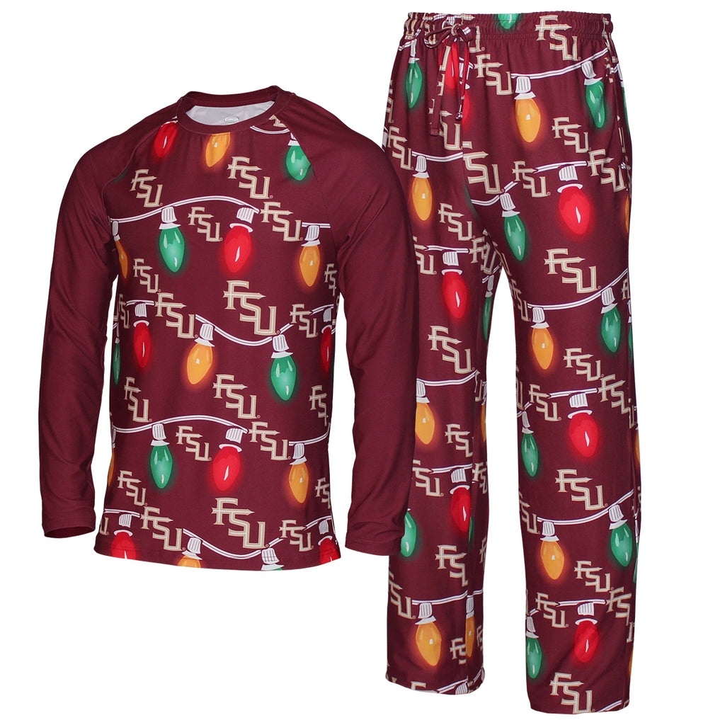 Concept Sports Men's Stacked FSU Stringed Light Design 2024 Holiday Sleep Set - Garnet