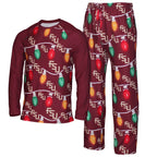 Concept Sports Men's Stacked FSU Stringed Light Design 2024 Holiday Sleep Set - Garnet