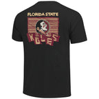 Image One Men's Florida State Seminole Logo/Noles Design Soft Washed Short Sleeve T-shirt - Black