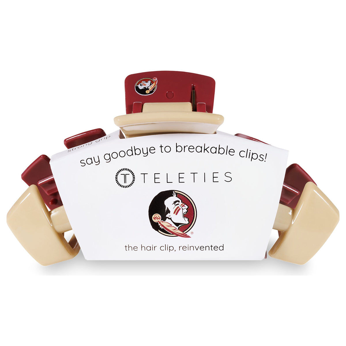 Teleties Seminole Logo Large Hair Clip - Garnet/Gold