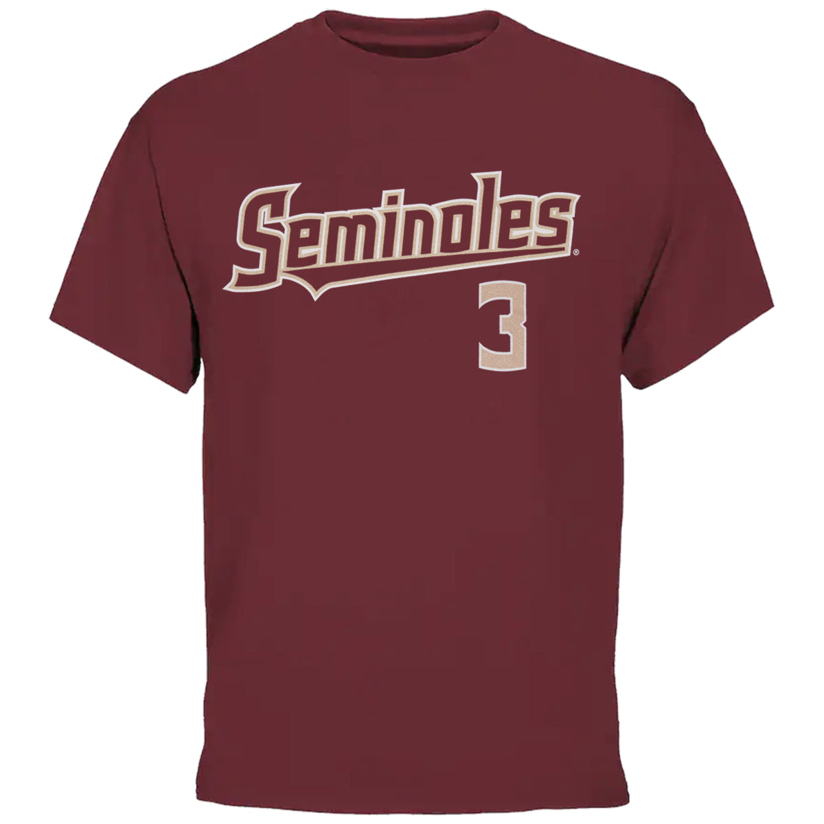 Retro Brand Adult/Unisex Seminoles Jordan Carrion #3 Short Sleeve T-shirt - Garnet