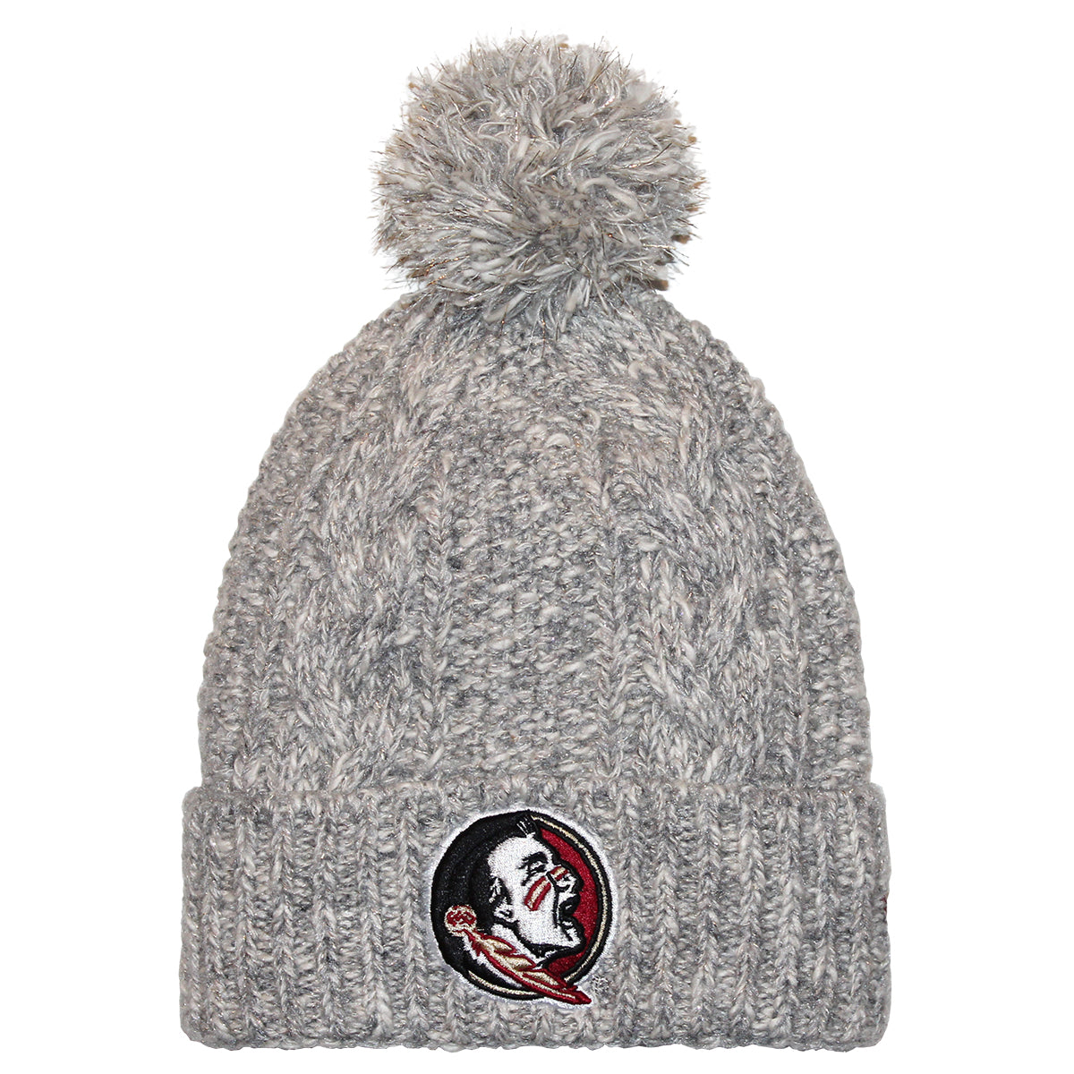 New Era Women's Seminole Logo Cable Knit Cap - Grey