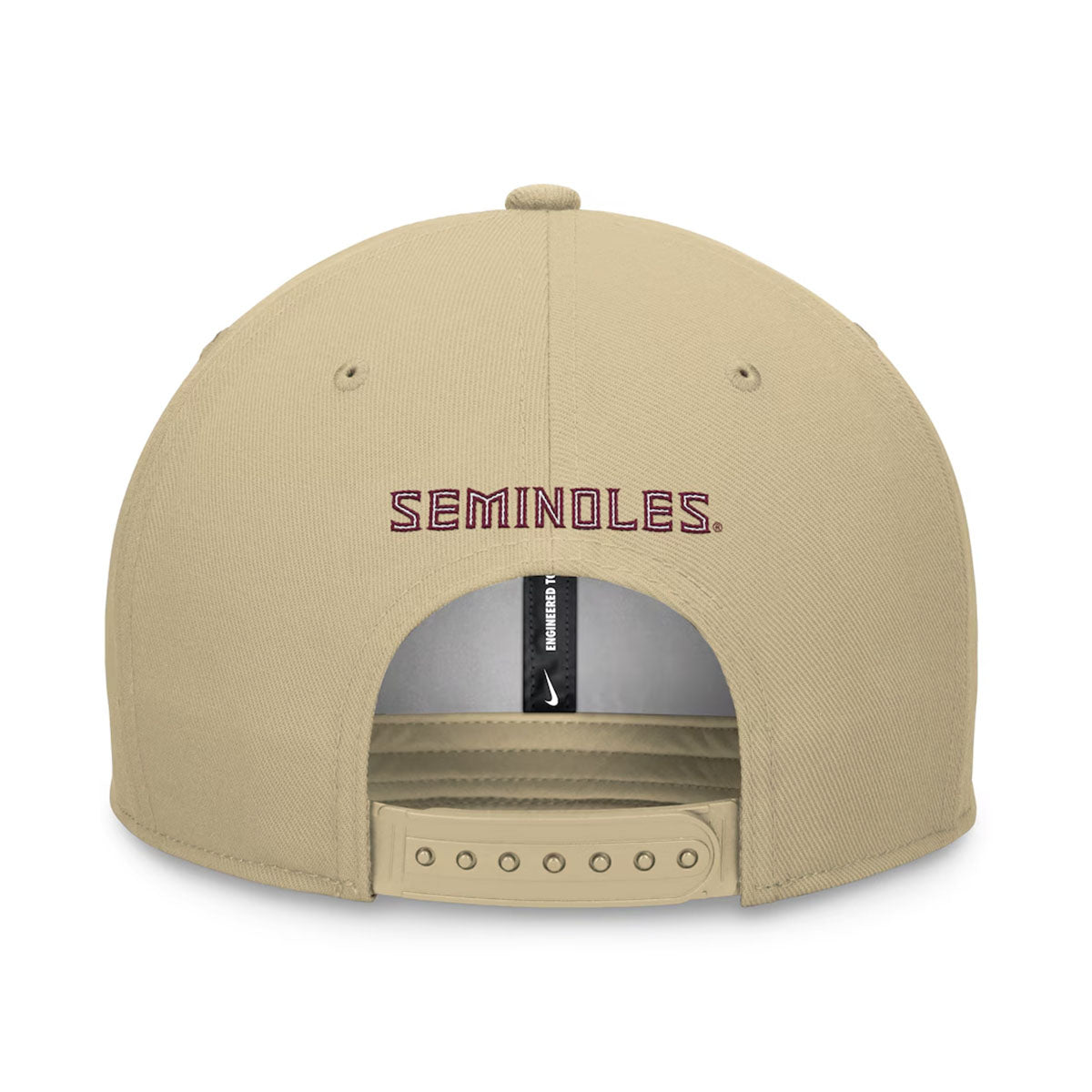 Nike Seminole Logo Dri-fit Pro Structured Square Bill Adjustable Cap - Vegas Gold