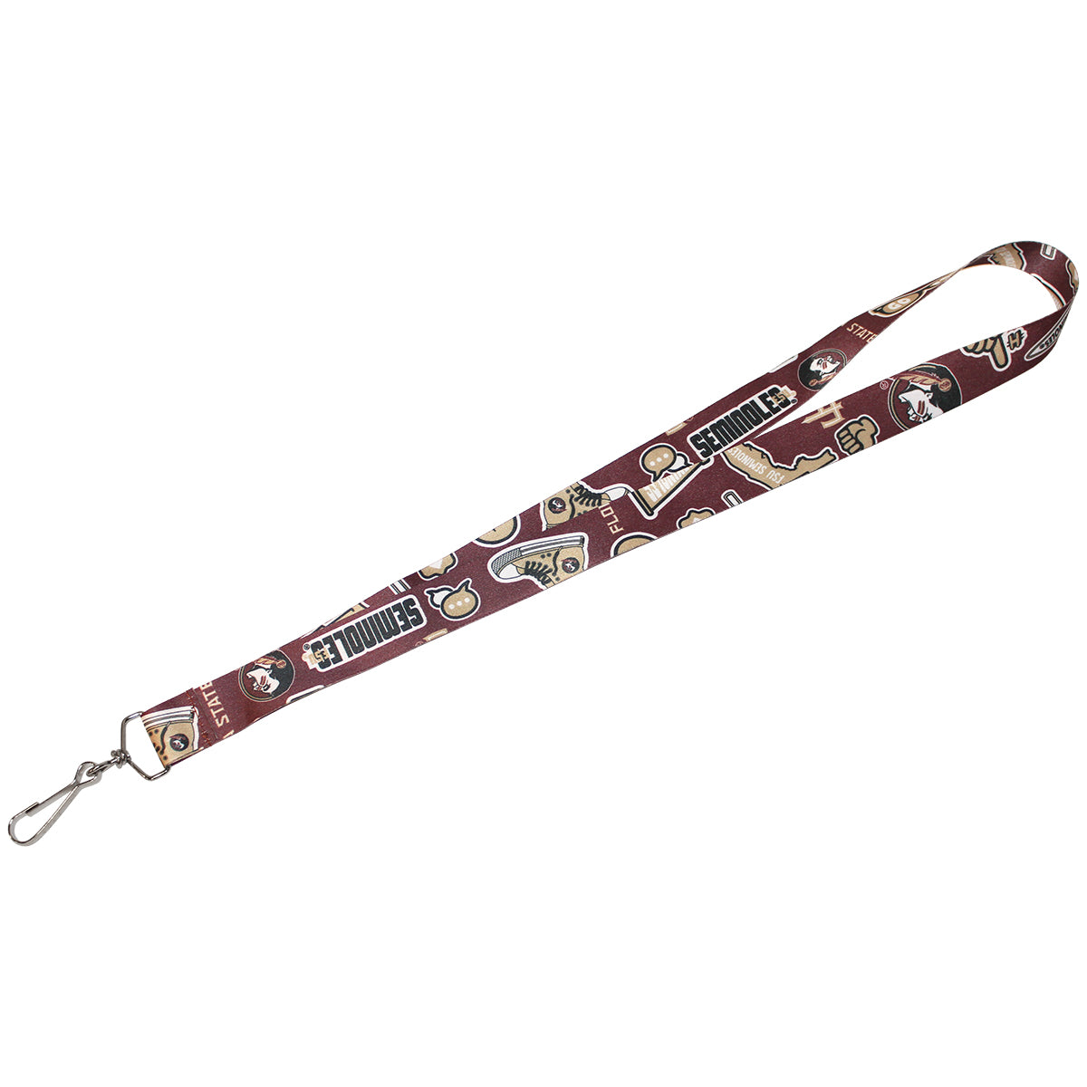 Spirit Products Florida State All Over Design Lanyard - Garnet