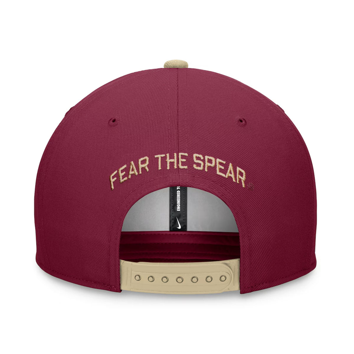 Nike Men's Seminole Logo Dri-fit Pro Structured Square Bill Snapback Cap - Garnet/Gold