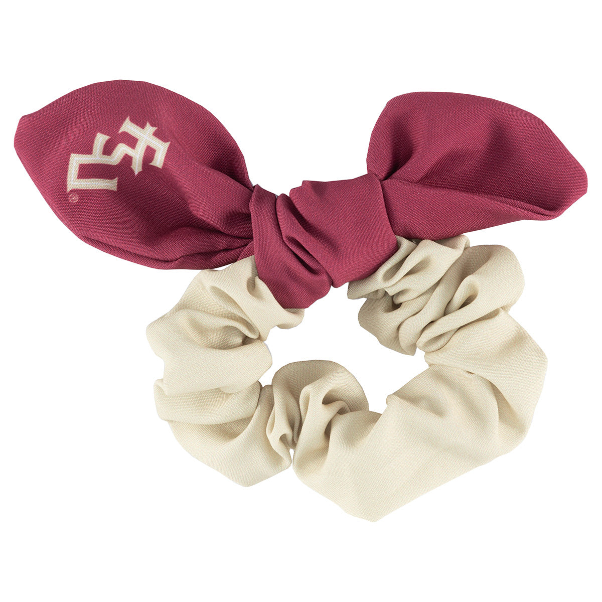ZooZatz Seminole Logo Garnet/Gold Wavy Check Scarf Scrunchie